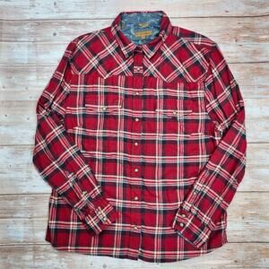 Jach's Girlfriend Women's Red Plaid Button-Up Shirt XL